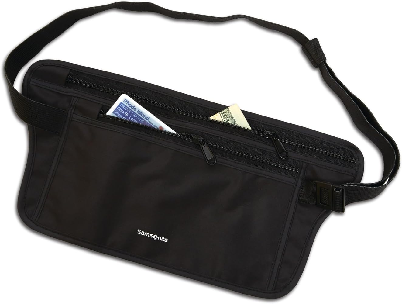 Amazon | Samsonite® RFIDウエストベルトポーチ、ブラック、ブラック