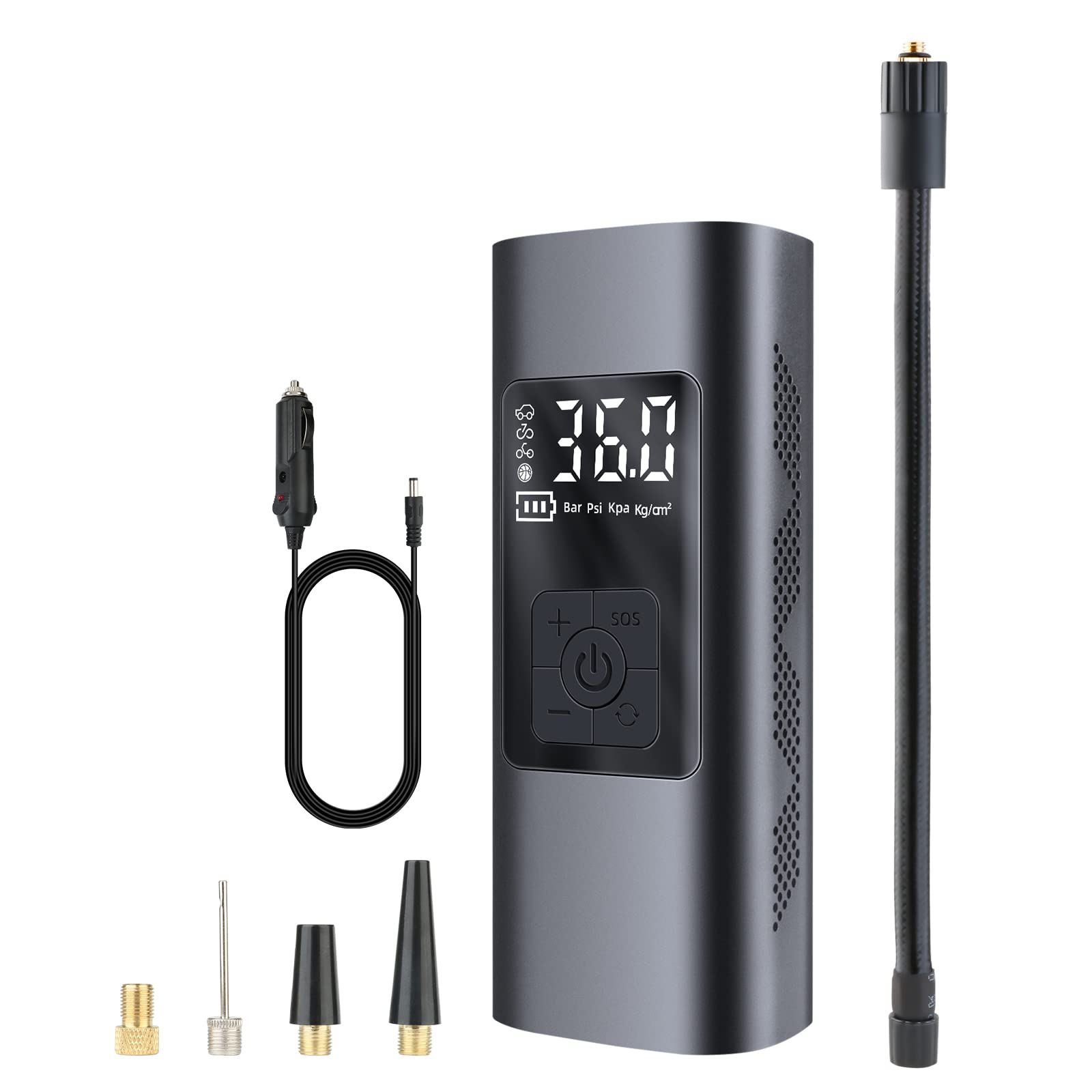 Amazon.co.jp: 6000mAh 150PSI 電動 空気入れ 自転車 空気入れ 電動