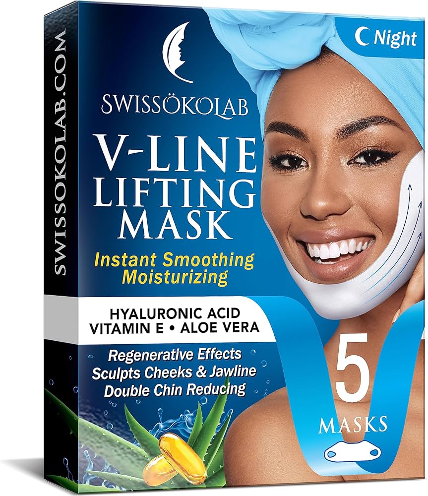 Amazon.com: SWISSÖKOLAB V shape lifting up Face Mask Chin Up Patch