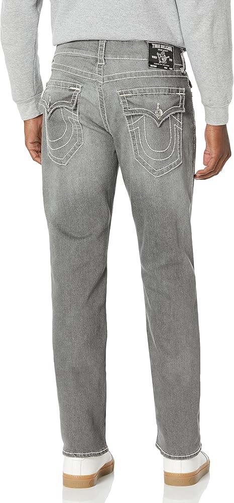 True Religion Ricky Big T Straight Flap Jean, Chalk Grey Wash, 29
