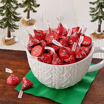Amazon.com : HERSHEY'S KISSES Cherry Cordial Flavored, Christmas