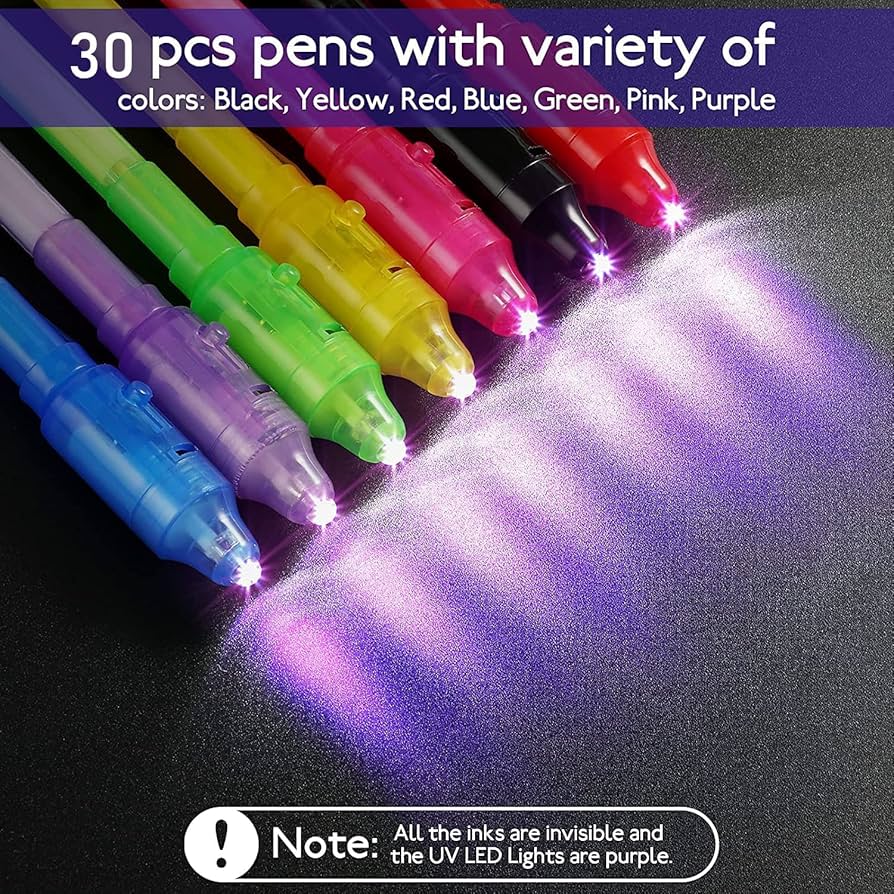 Amazon.com: DazSpirit 30 Pack Invisible Ink Pens with UV Light