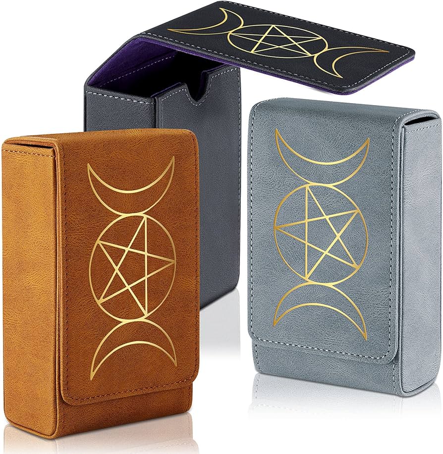 Amazon.com: Lewtemi 3 Pcs Leather Tarot Card Case Holder Sun Moon