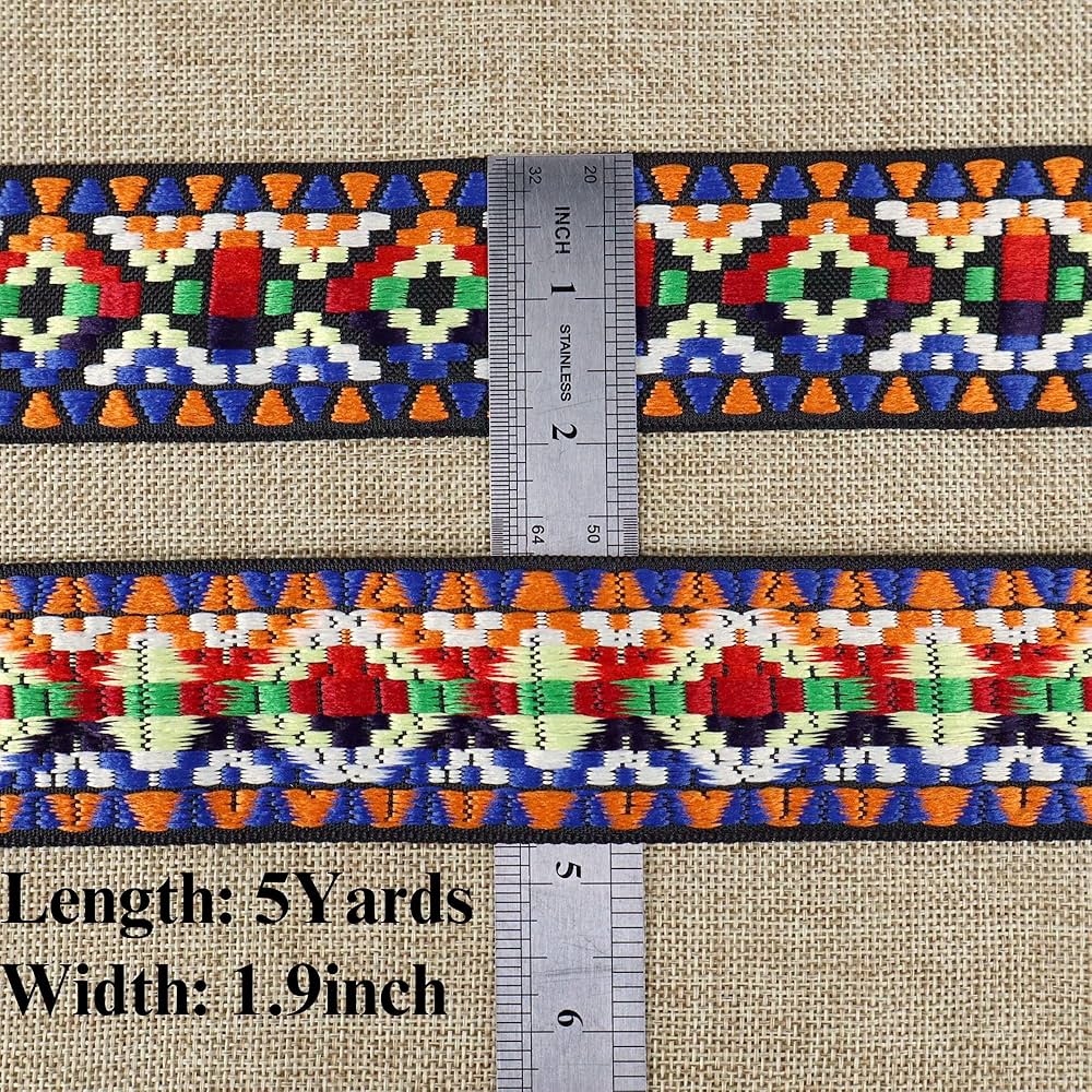 Amazon.com: ZNZAKKA Colorful Jacquard Ribbon Trim, Embroidered