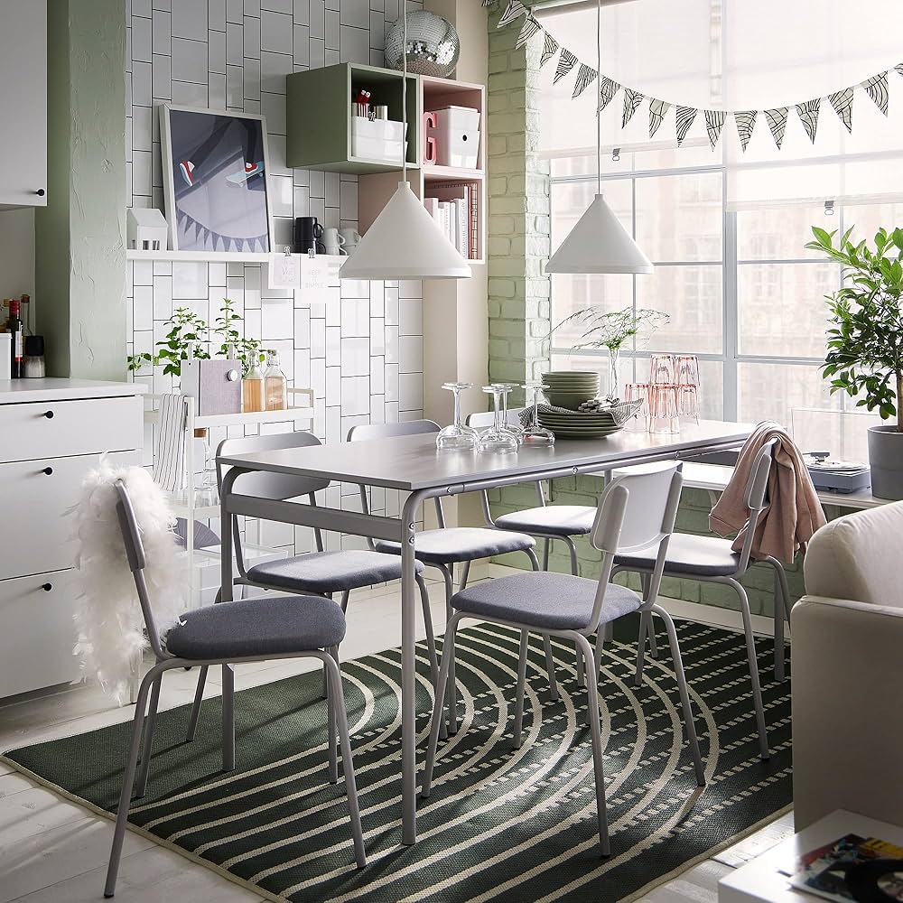 IKEA GRÅSALA table, 160x67x75 cm, grey/grey: Buy Online at Best