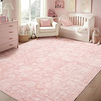 Amazon.com: FROZZUR Boho Pink Area Rug 6x9 Large Vintage Rug for
