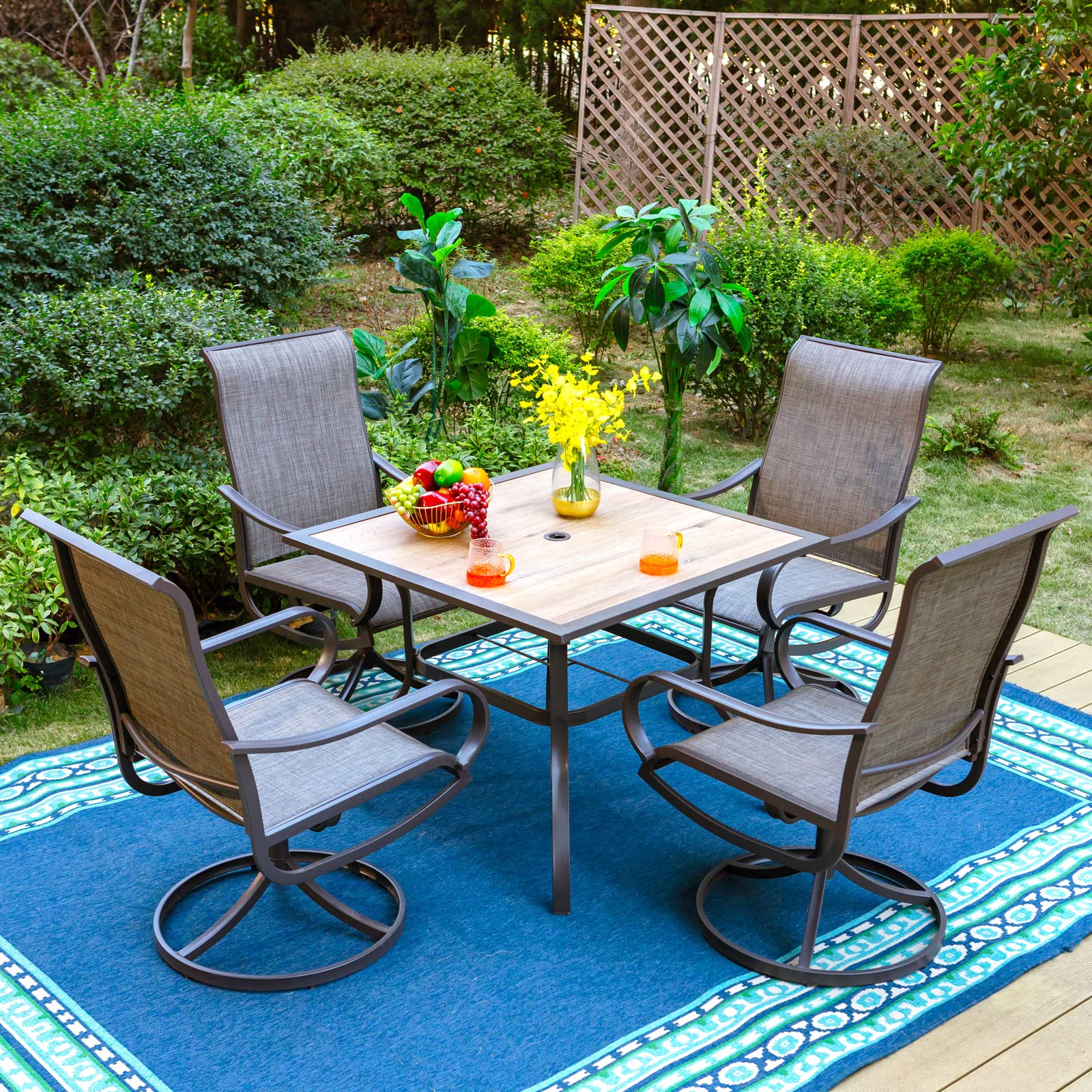 Amazon.com : PHI VILLA Patio Dining Table for Outside, 37