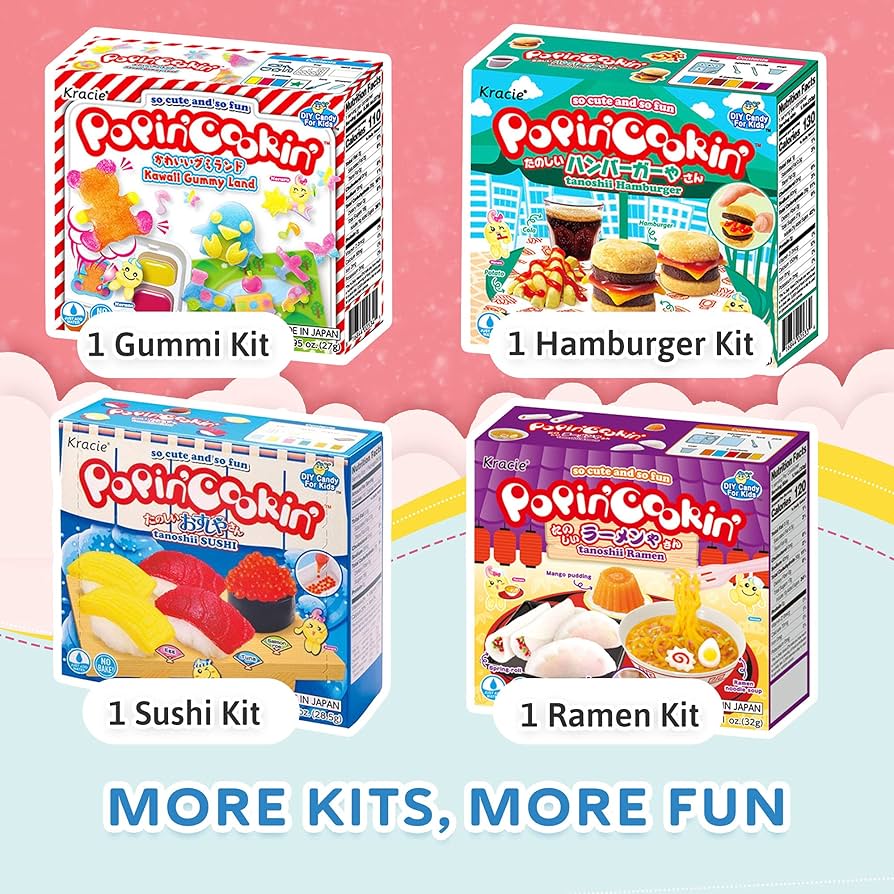 Amazon.com : K-Munchies Kracie Popin Cookin Kits - 4 Pack Assorted