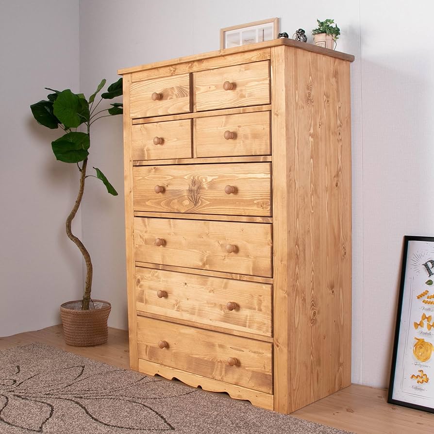 Amazon｜廃盤カントリー家具 チェスト キャビネット パイン 天然木