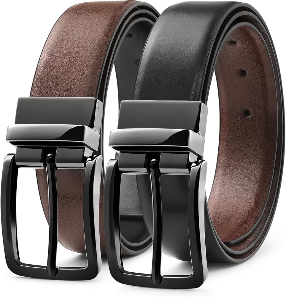 Amazon.com: MILORDE Men's Reversible Leather Belt for Casual Golf