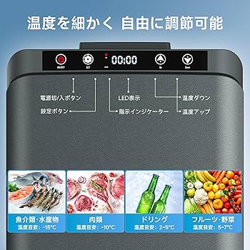 Amazon.co.jp: 車載冷蔵庫 ポータブル冷蔵庫 急速冷凍 20L -22℃～20