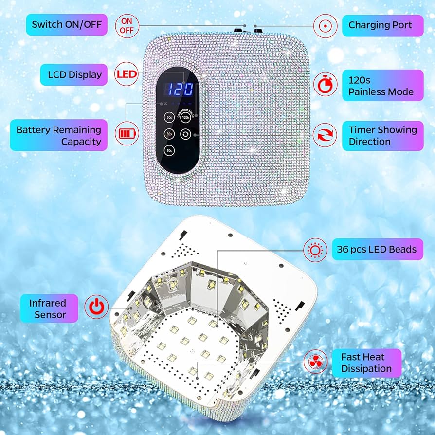 Amazon | COLORENE コードレス UV LED ネイルランプ 72W 充電式
