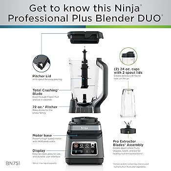 Amazon.com: Ninja BN751 Professional Plus DUO Blender, 1400 Peak