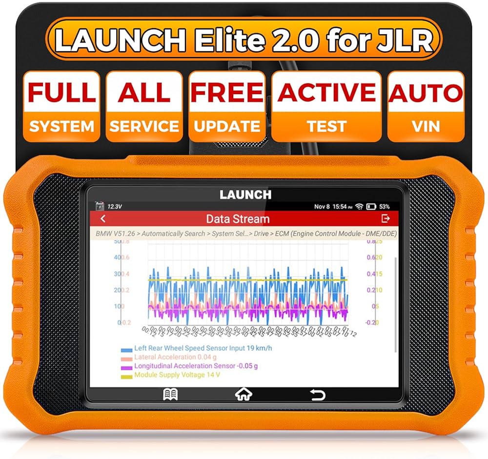LAUNCH Creader Elite V2.0 for Land Rover Jaguar OBD2 Scanner, Bi