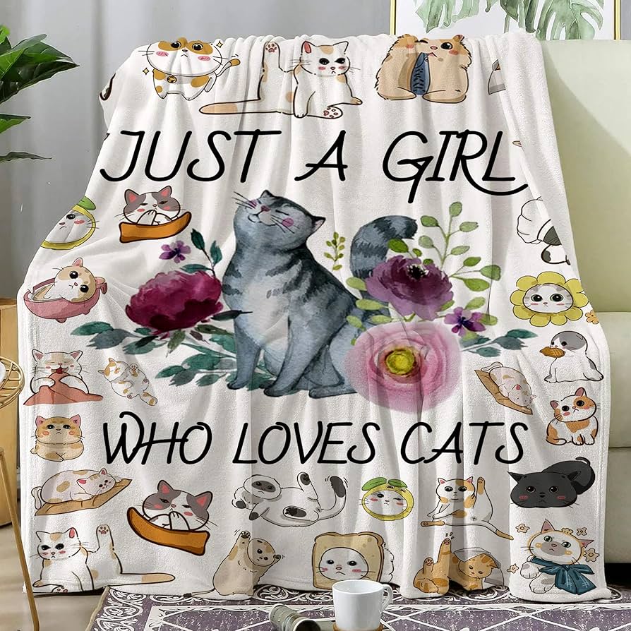 Amazon.com: Cat Blanket Ultra Soft Flannel Throw Blanket Just a