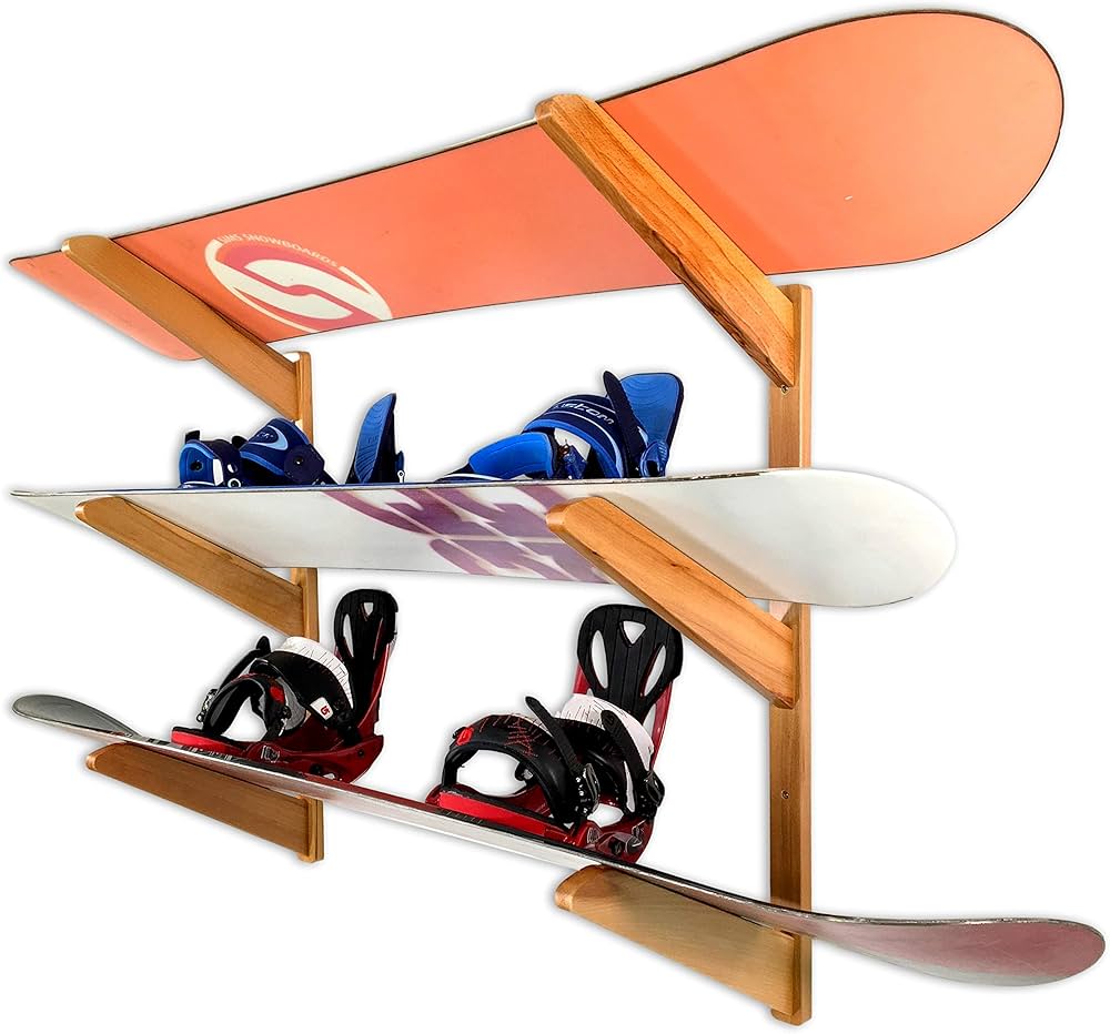 Amazon.co.jp: StoreYourBoard 木製スノーボードウォールラック 屋内