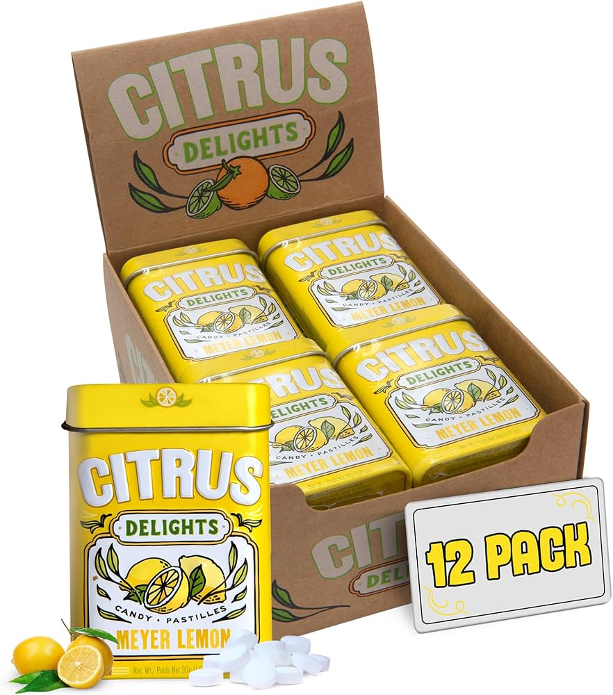 Amazon.com : Citrus Delights Meyer Lemon Candy – 30 Count Tin