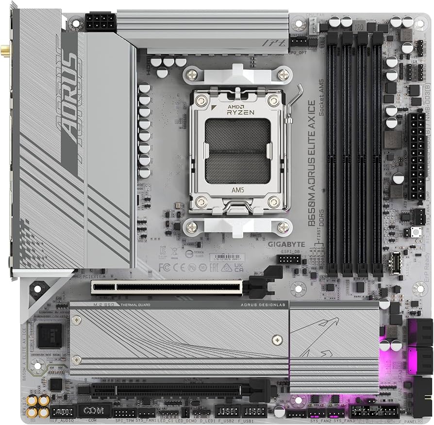 Amazon.com: GIGABYTE B650M AORUS Elite AX ICE AM5 LGA 1718 AMD