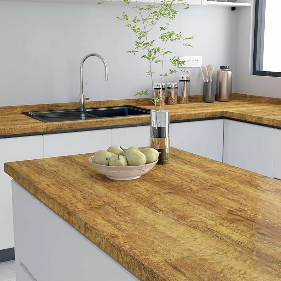 Livelynine 15.8X197 Natural Wood Contact Paper for Countertops