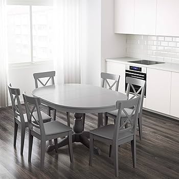 Amazon｜IKEA INGATORP 伸縮テーブル 110/155cm グレー｜ダイニング
