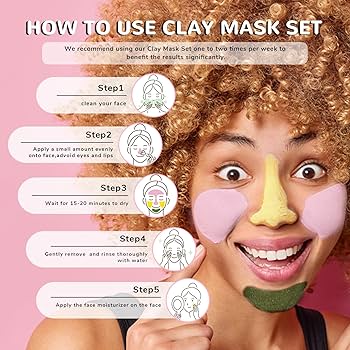 Amazon.com : ANAI RUI 3 Pack Clay Mask Set Turmeric Vitamin C Clay