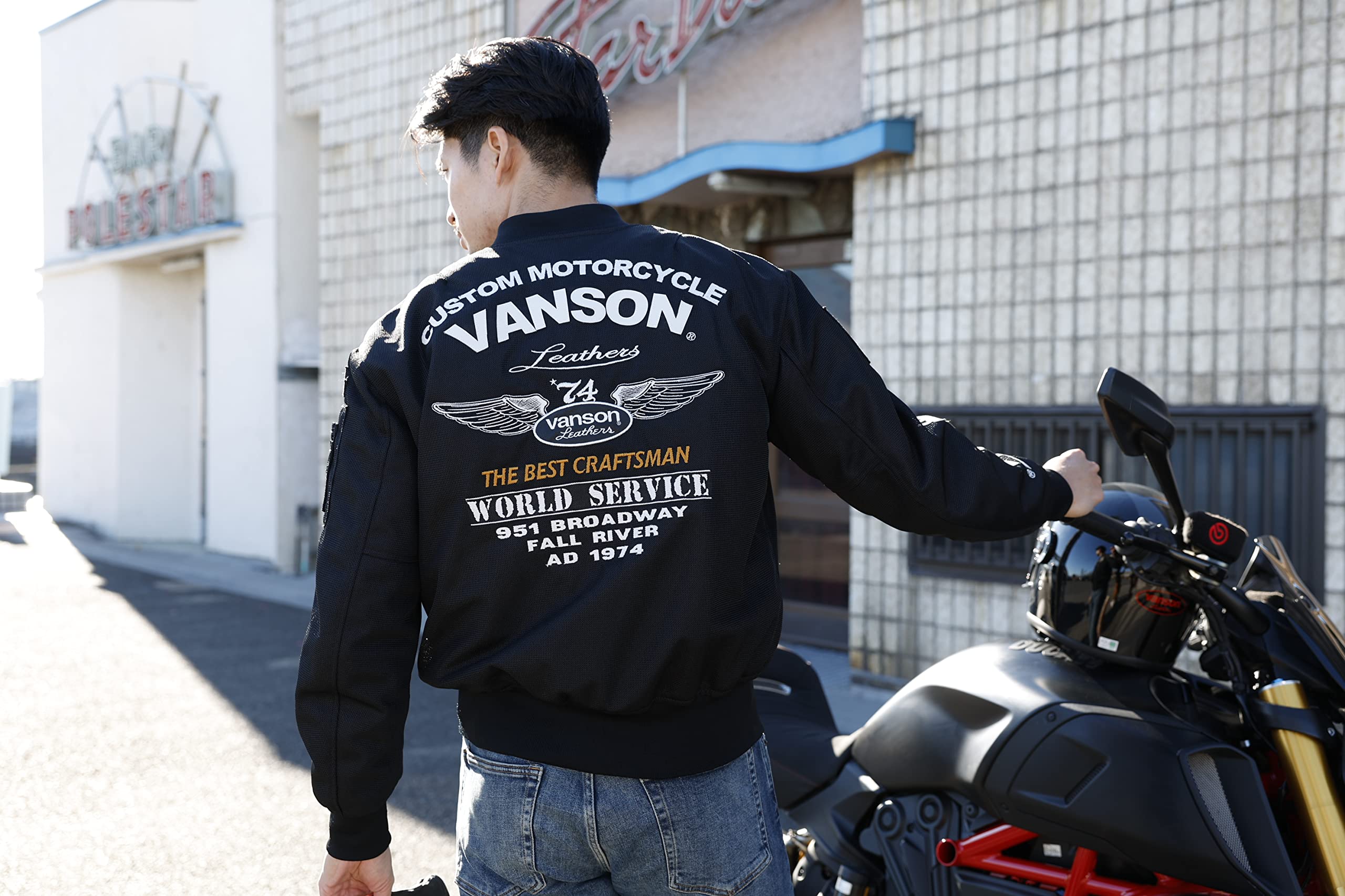 Amazon.co.jp: [バンソン] アウター メッシュMA-1ジャケット メンズ