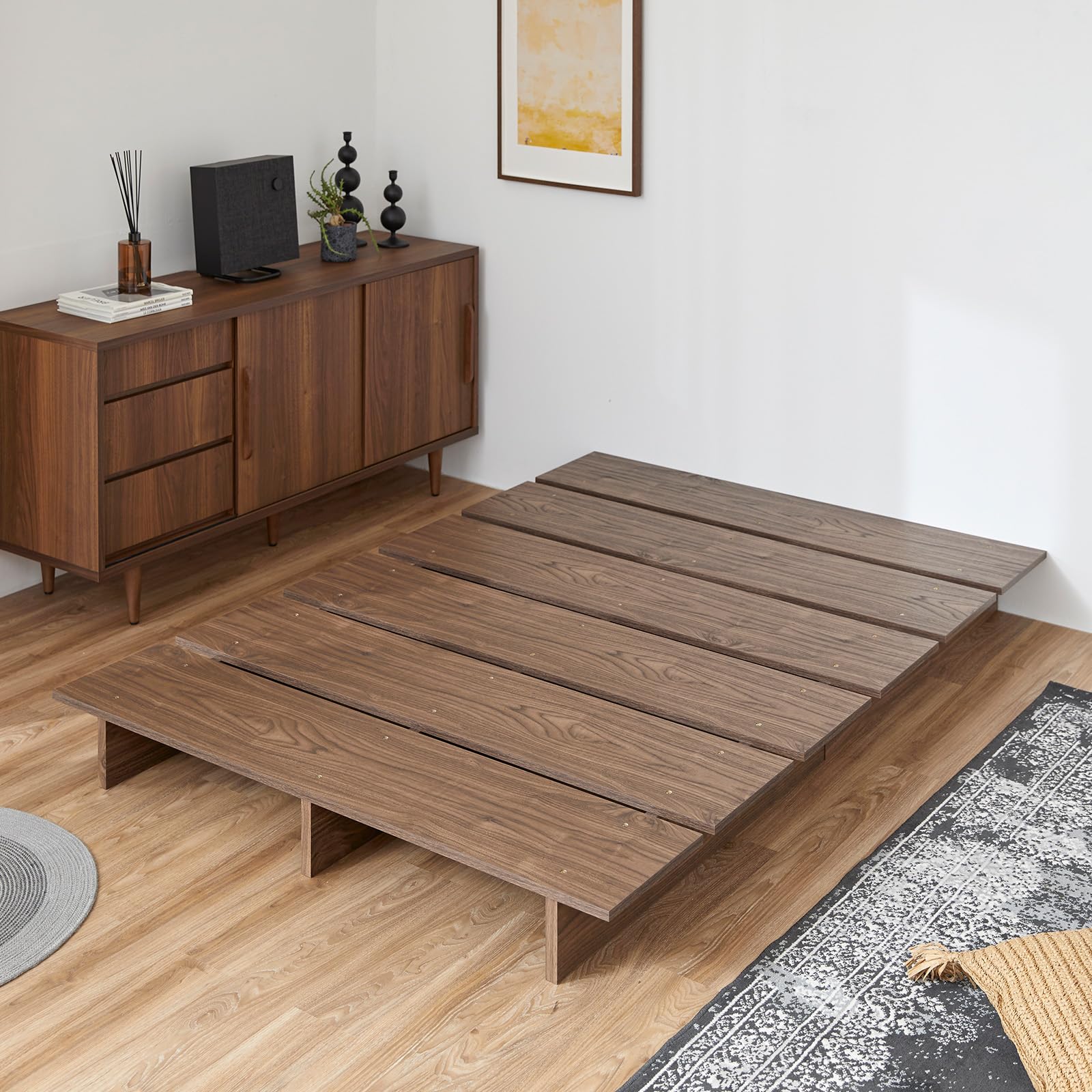 ☆早期購入割引有☆【LOWYA】セミダブル 195×120cm フレーム すのこ