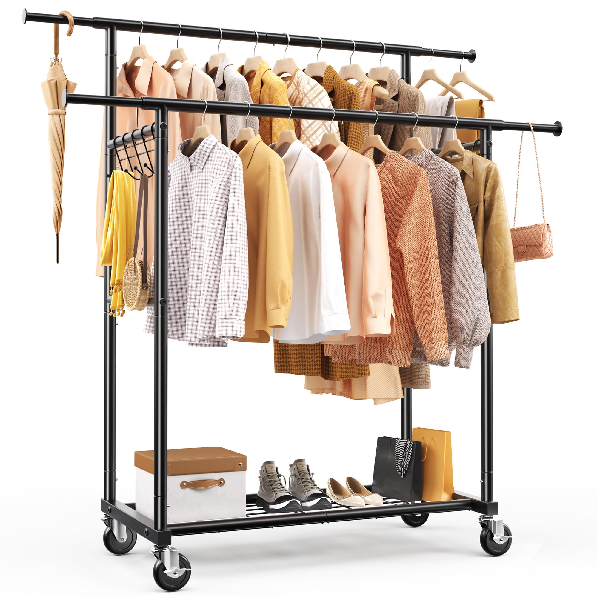 Amazon.co.jp: HOKEEPER ハンガーラック 200kg耐荷重 洋服掛け