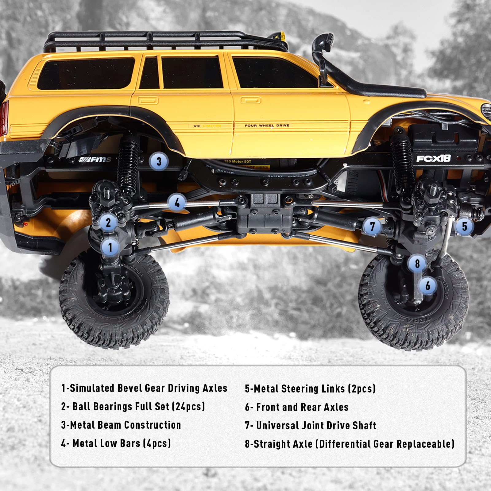 Amazon.com: BEEZRC FMS RC Crawler 1/18 FCX18 Land Cruiser LC80 RTR