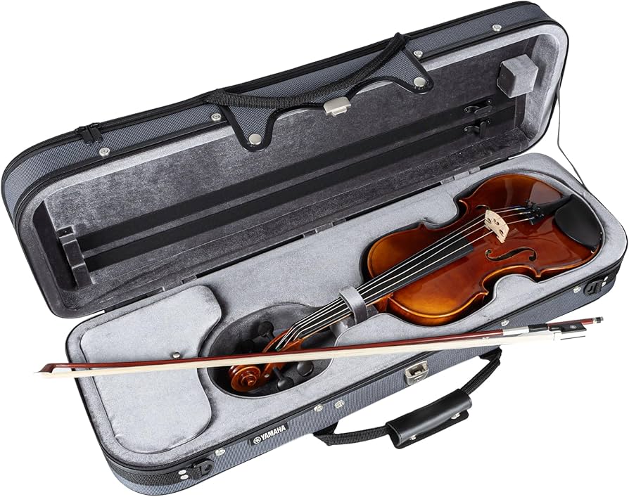 エレキバイオリンと弓、ケース付き サイレント S形エレキバイオリン