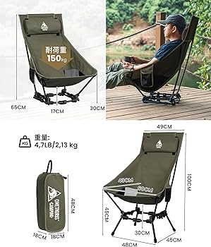 Amazon.co.jp: OneTigris Dragonhide アウトドアチェア ハイバック