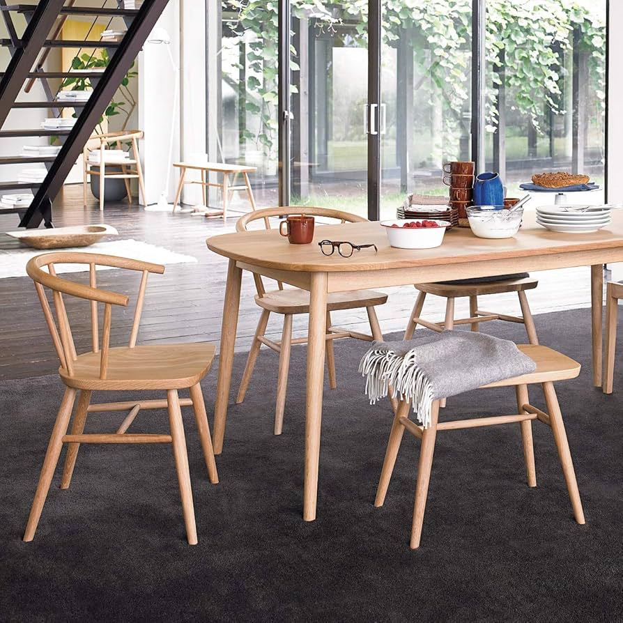 Amazon｜無印良品 オーク材スツール・丸脚 幅52.5×奥行34×高さ44cm