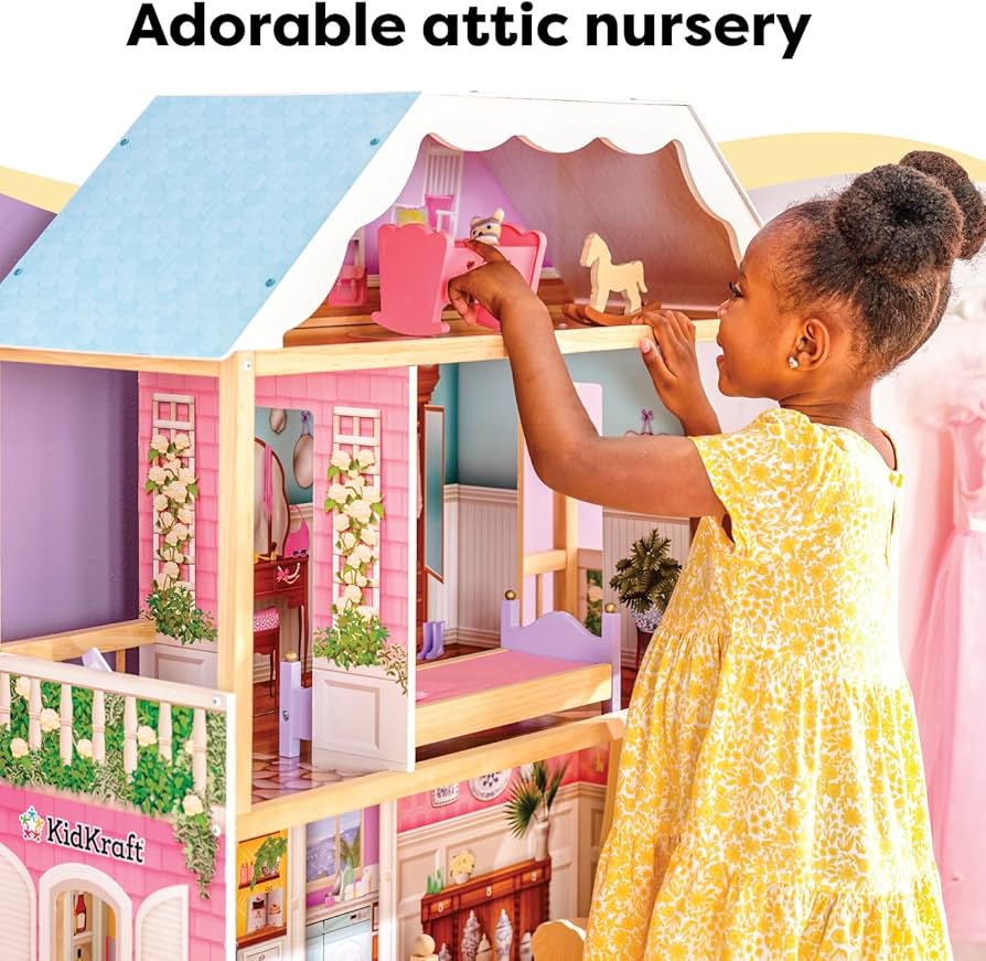 Amazon.co.jp: KidKraft Charlotte クラシック木製ドールハウス 14