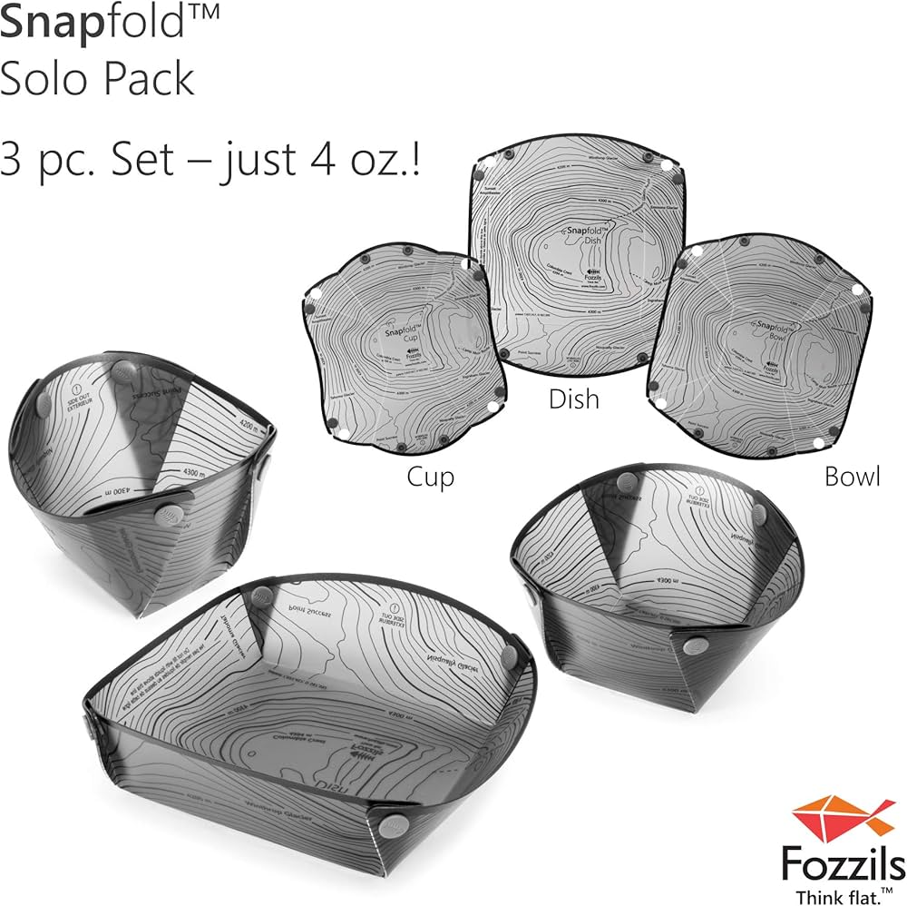 Amazon.com: Fozzils Snapfold Solo Pack (Cup, Bowl, Plate) , Gray