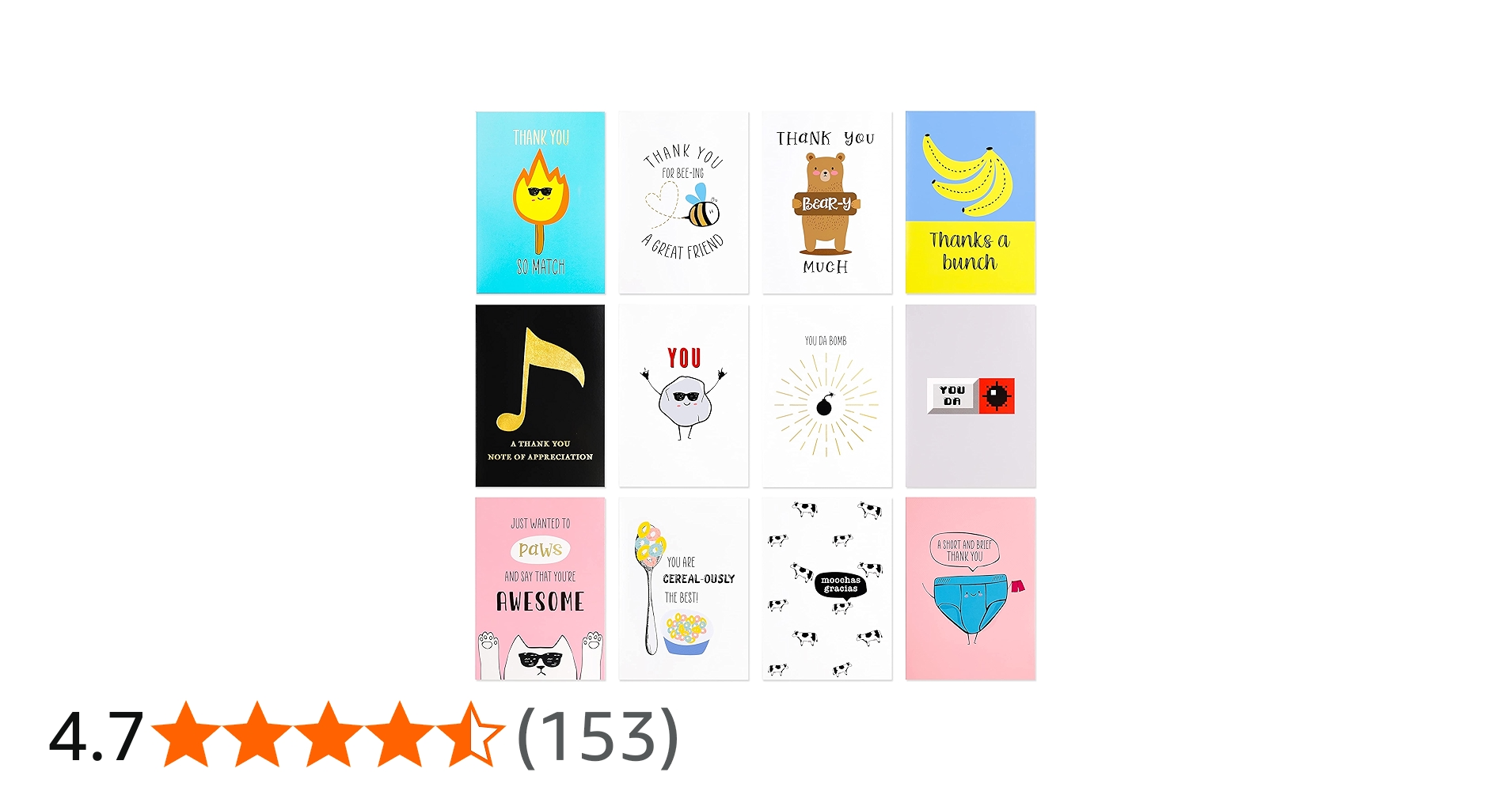 Amazon | 【12枚パック】おもしろサンキューカード Lサイズ 5 x 7