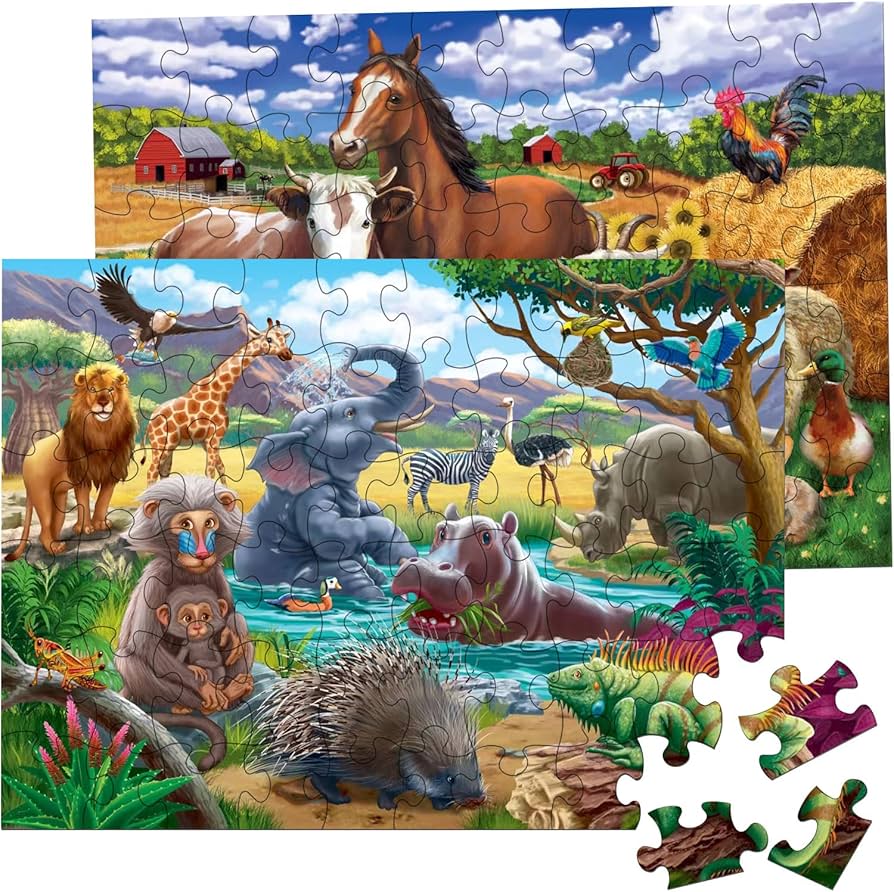 Amazon.com: RANSUNN Puzzles for Kids Ages 4-8 Year Old - Farm