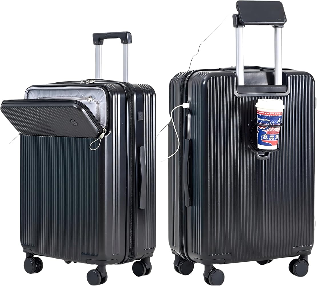 Amazon | [Yuweijie] スーツケース 拡張型 フロントオープン 機内