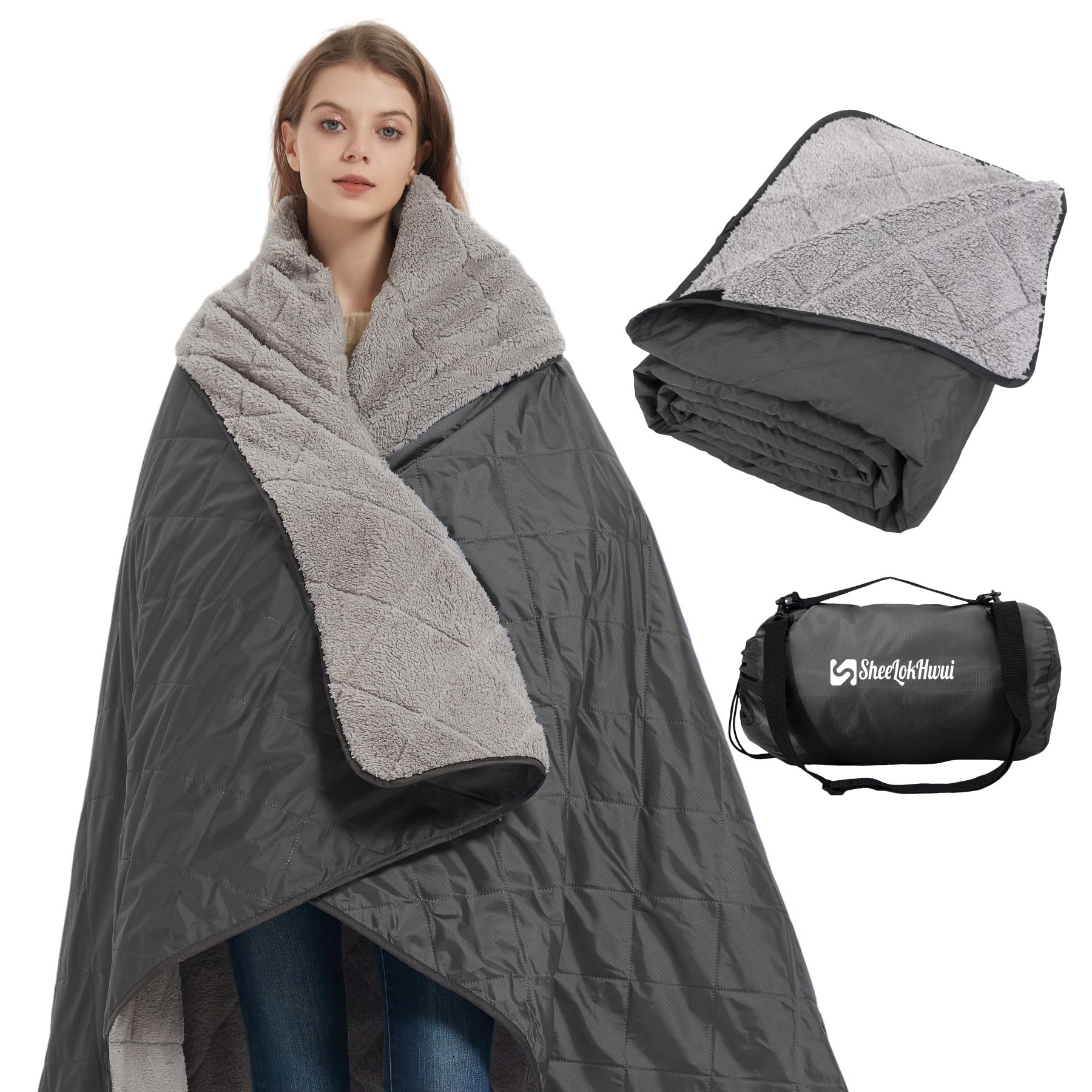 Amazon.com: sheelokhwui Outdoor/Indoor Sherpa Blanket, Oversized