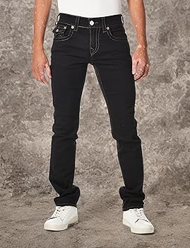 True Religion Mens Ricky Big T Straight Leg with Back Flap Pockets