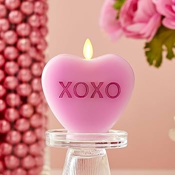 Amazon.com: Luminara Candy Heart XOXO Pastel Orchid Candle