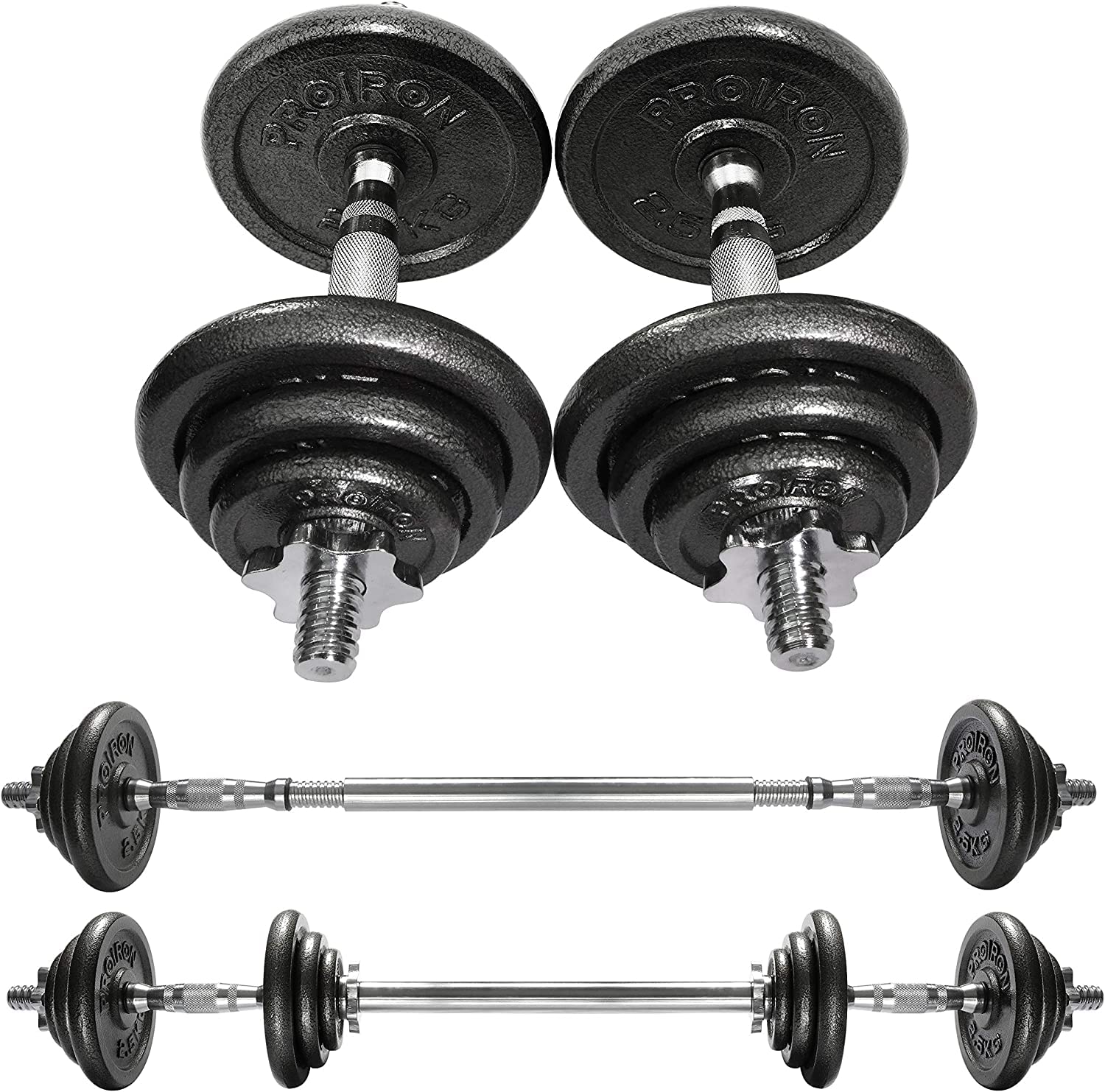 Amazon | PROIRON ダンベル可変式 20kg 純鋳鉄 10kg 2個セット