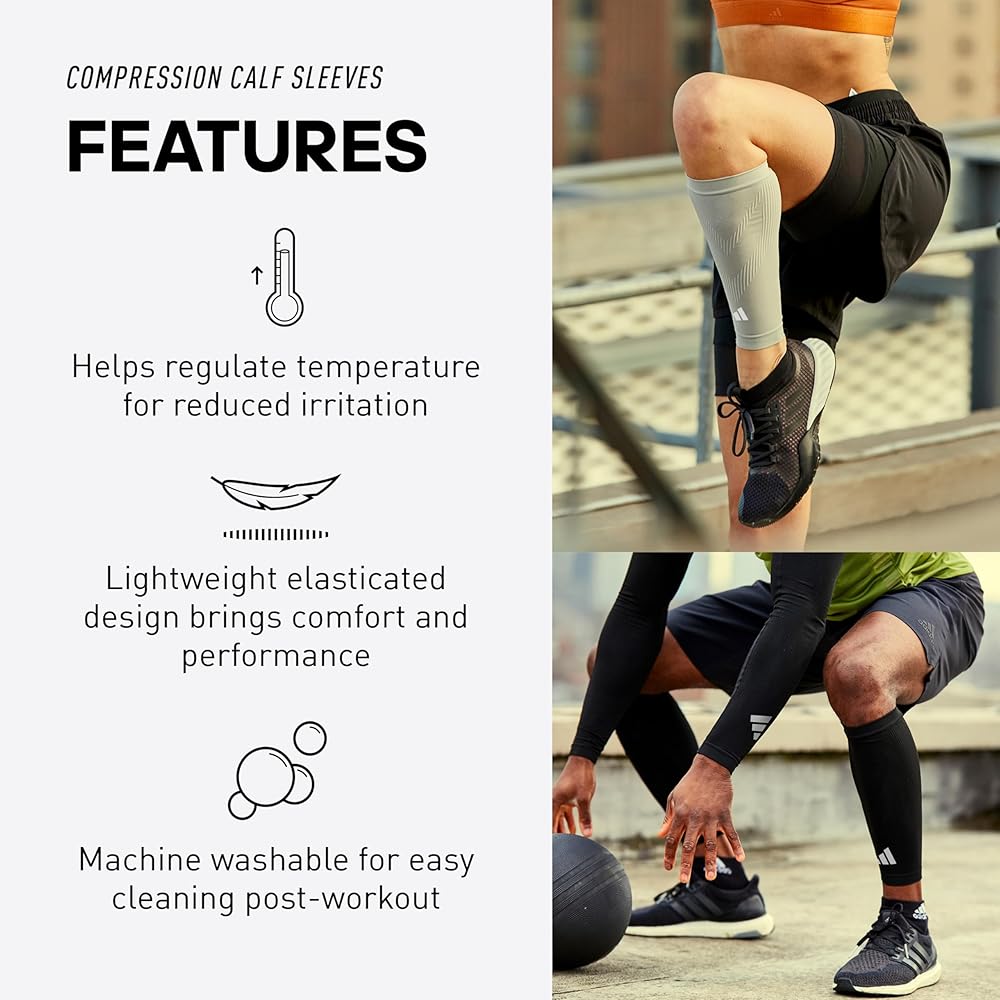 Amazon.co.jp: adidas Compression Calf Sleeves - Black - S/M