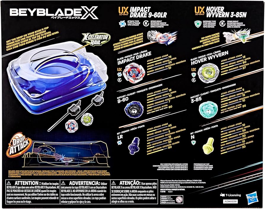 Amazon.com: Beyblade X Drop Attack Battle Set with Beystadium