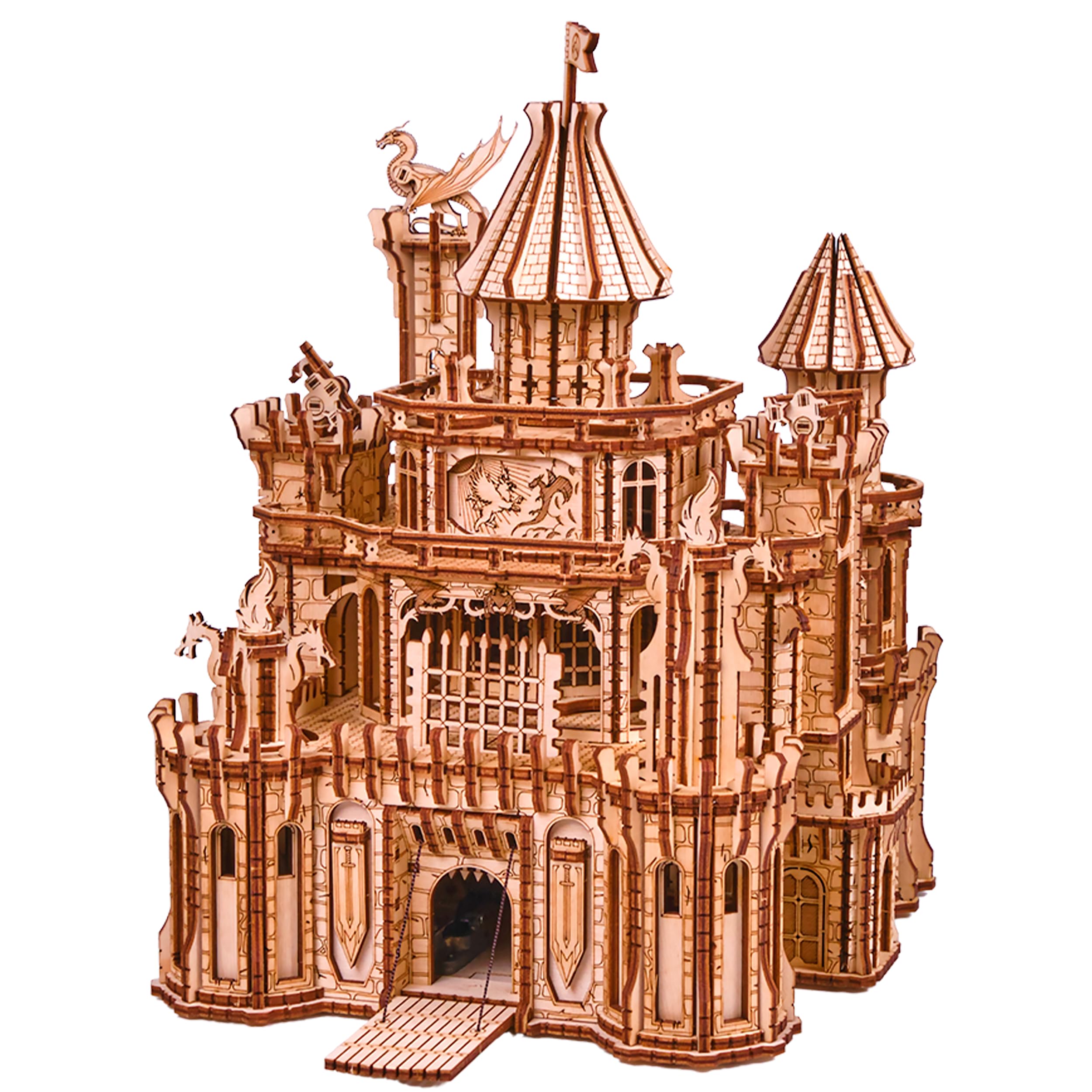Amazon.com: Wood Trick Dragon Castle Movable Wooden 3D Puzzles for