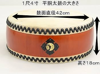 Amazon | 平胴太鼓1尺4寸 集成胴耳なし 安い・使いやすい・質がいい
