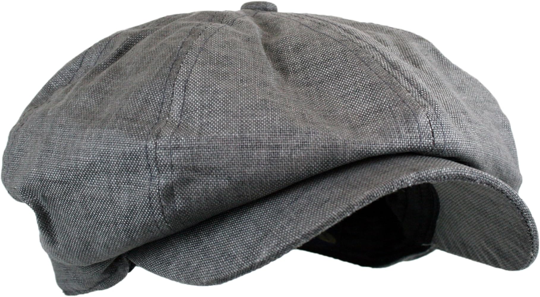 Men's Linen 8 Panel Applejack Gatsby Newsboy Ivy Hat (Grey) at
