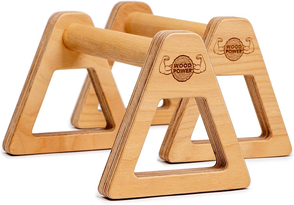 Amazon | WOODPOWER - パワーバー、木製パラレットプッシュアップバー