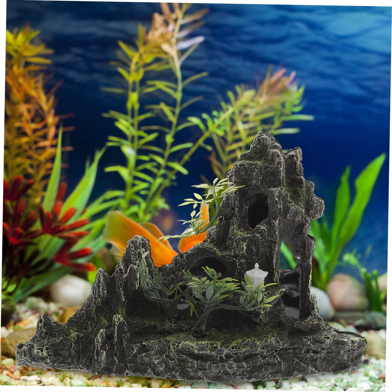 Amazon | NUOBESTY 水槽 岩棚 水槽 装飾品 魚類 水槽 飾り物 おまけ