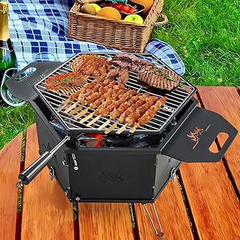 Amazon.com: HAPPYGRILL Portable Charcoal Grill Stove, Outdoor