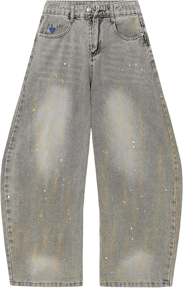 Aelfric Eden Baggy Barrel Jeans Ink Splash Wide Leg Jeans Womens